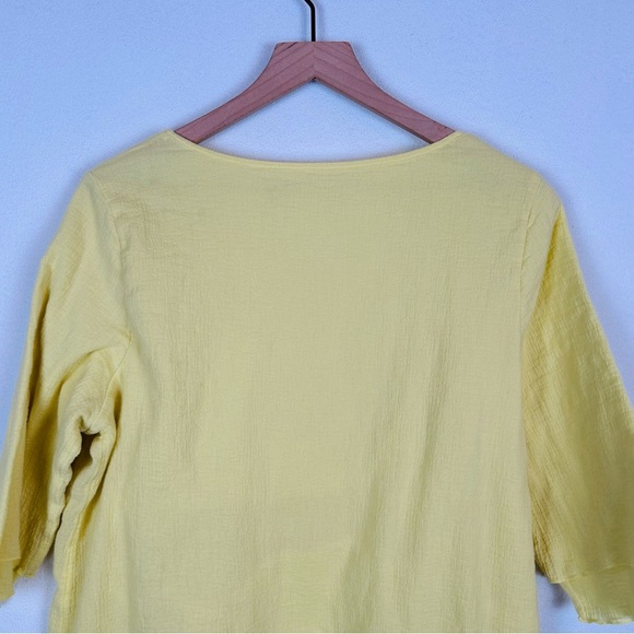 Soft Surroundings Siesta Key Tunic Top Yellow Cotton Gauze Lightweight Large - Picture 6 of 11